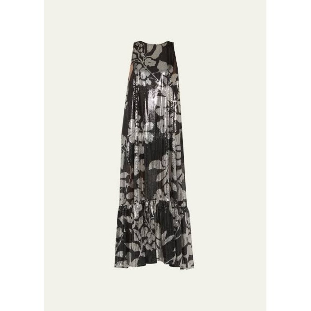 La DoubleJ Paillettes Soiree Dress Winter Jasmine Sz XL Black Silver Sequin NWT